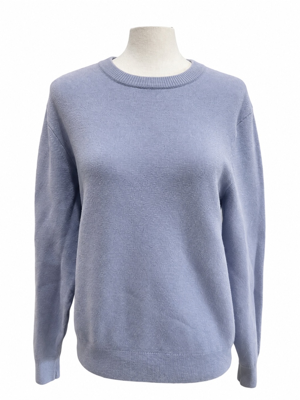 Uniqlo Classic Crewneck Women's Sweater in Light Blue Cotton Blend XS